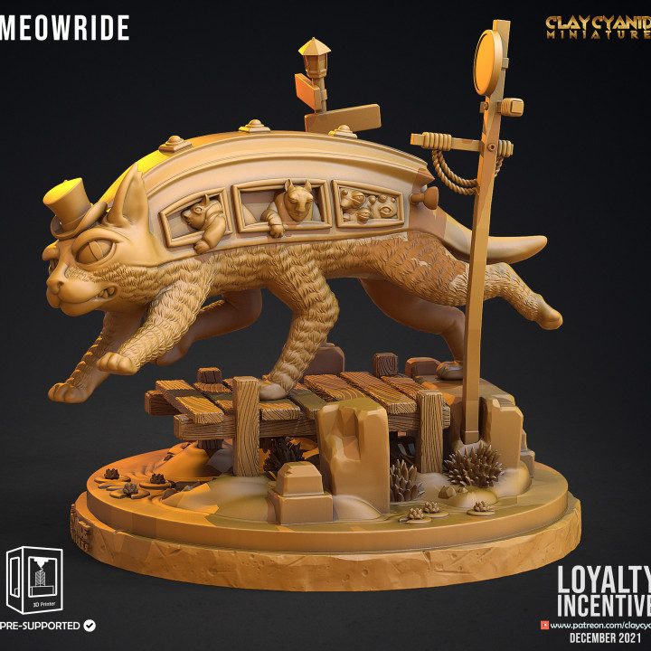 Meowride — Dark Fantasy Monsters STL miniature by Clay Cyanide