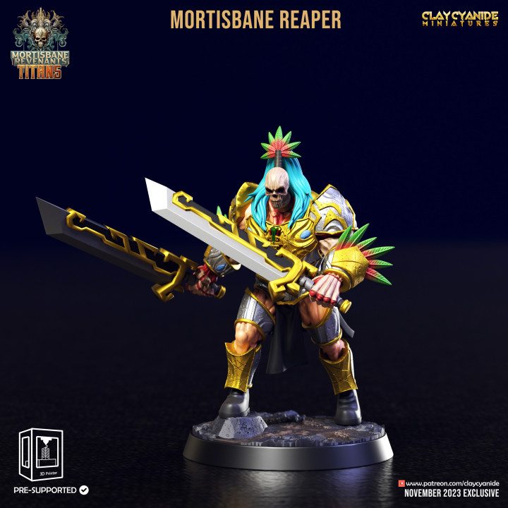 Mortisbane Reapers — Undead & Necromancy STL miniature by Clay Cyanide
