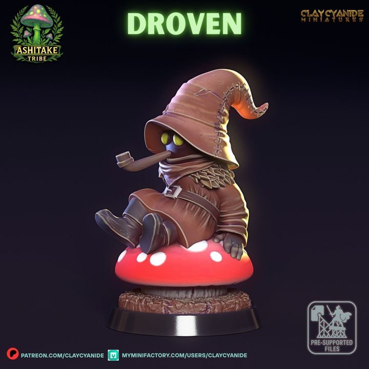 Mushroom Droven — Dark Fantasy Monsters STL miniature by Clay Cyanide
