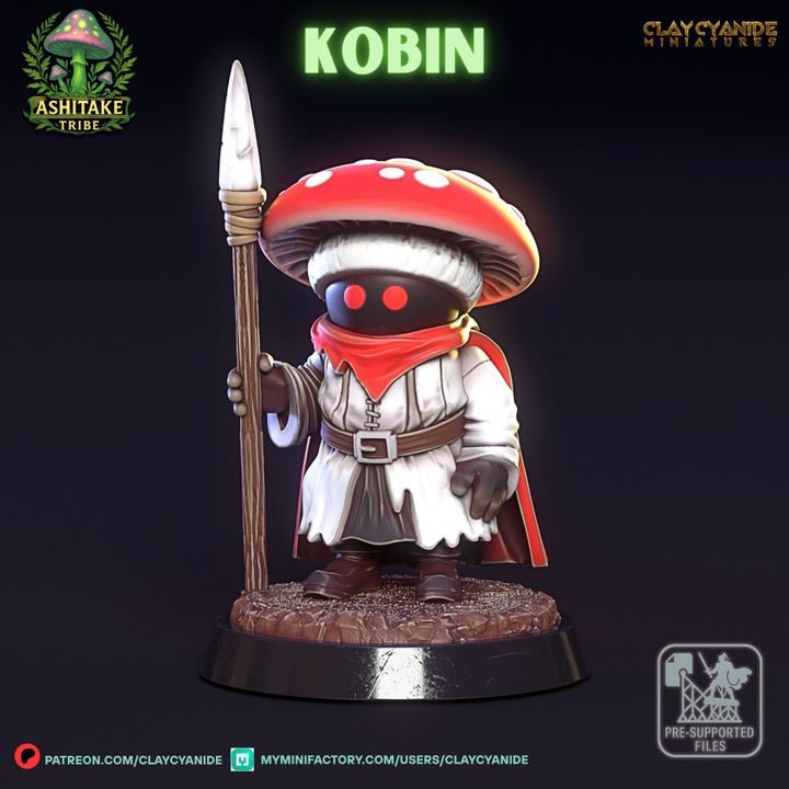 Mushroom Kobin — Dark Fantasy Monsters STL miniature by Clay Cyanide