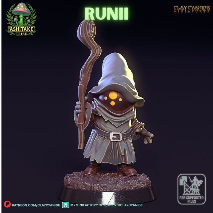Mushroom Runii — Dark Fantasy Monsters STL miniature by Clay Cyanide