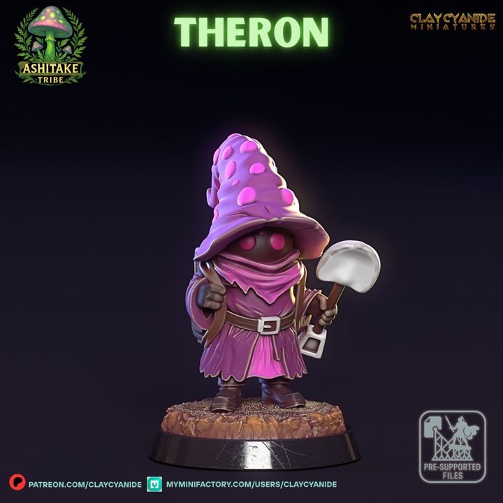 Mushroom Theron — Dark Fantasy Monsters STL miniature by Clay Cyanide