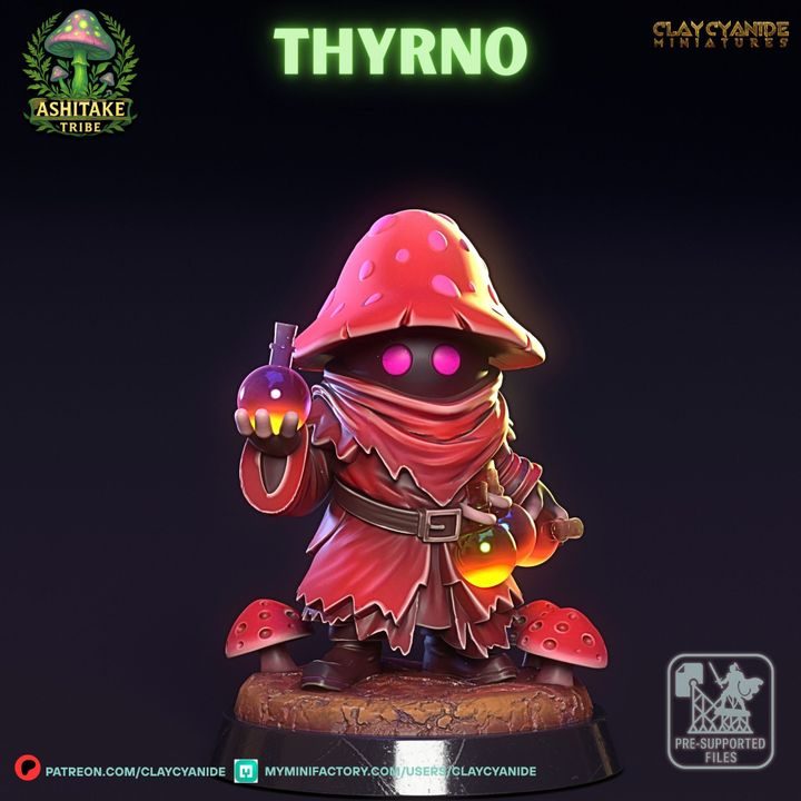Mushroom Thyrno — Dark Fantasy Monsters STL miniature by Clay Cyanide