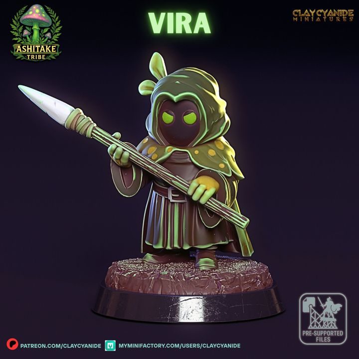 Mushroom Vira — Dark Fantasy Monsters STL miniature by Clay Cyanide