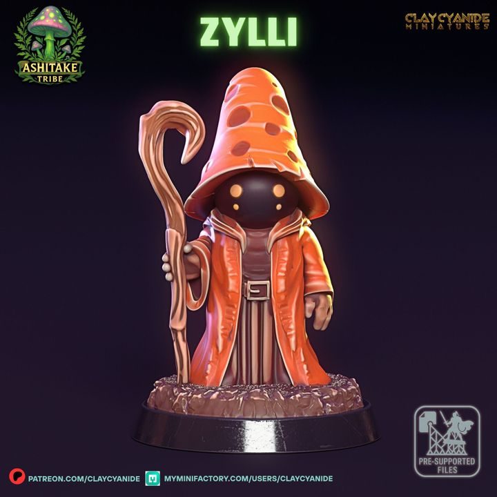 Mushroom Zylli — Dark Fantasy Monsters STL miniature by Clay Cyanide