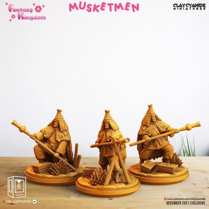 Musketmen — Faction Infantry & Warbands STL miniature by Clay Cyanide