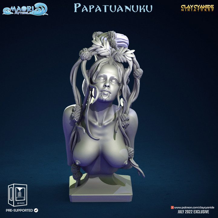 Papatuanuku Bust — Dark Fantasy Busts STL miniature by Clay Cyanide