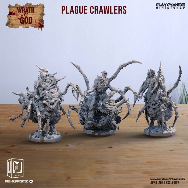 Plague Crawlers — Dark Fantasy Monsters STL miniature by Clay Cyanide