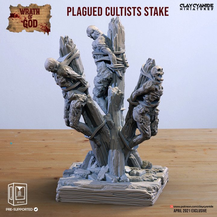 Plagued Cultists Stake — Terrain & Dungeon Props STL miniature by Clay Cyanide