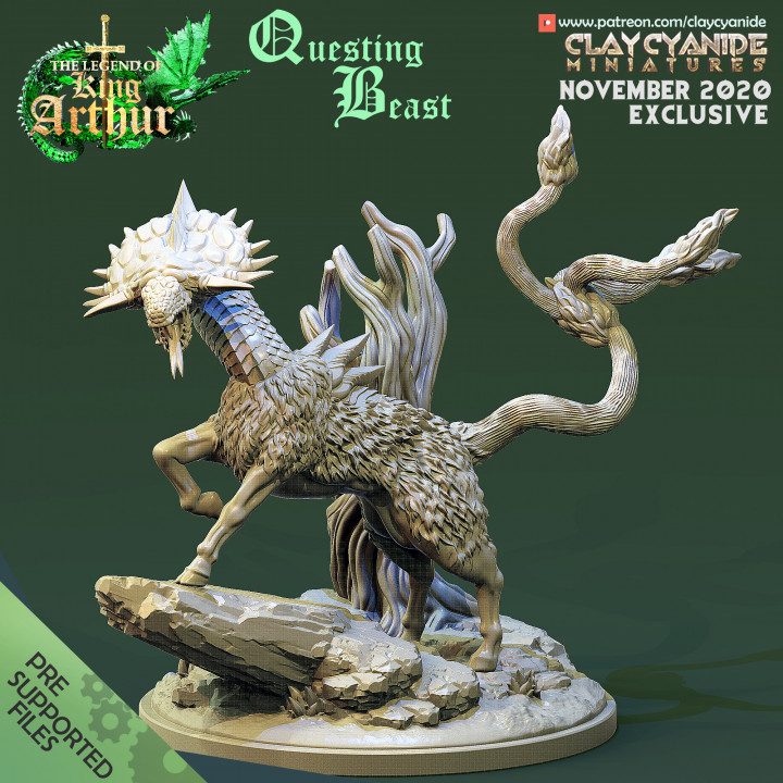 Questing Beast — Dark Fantasy Monsters STL miniature by Clay Cyanide
