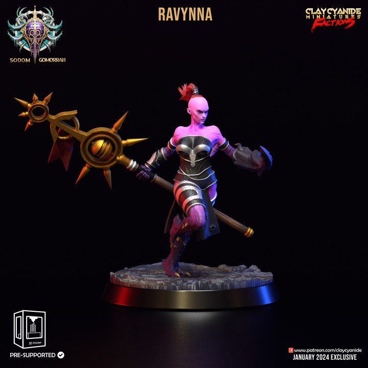 Ravynna — Fantasy Heroes & Champions STL miniature by Clay Cyanide