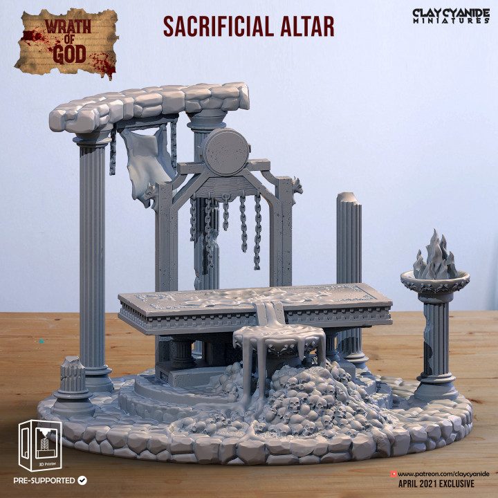 Sacrificial Altar — Terrain & Dungeon Props STL miniature by Clay Cyanide