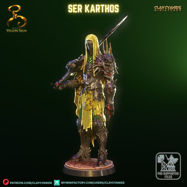 SER KARTHOS — Fantasy Heroes & Champions STL miniature by Clay Cyanide