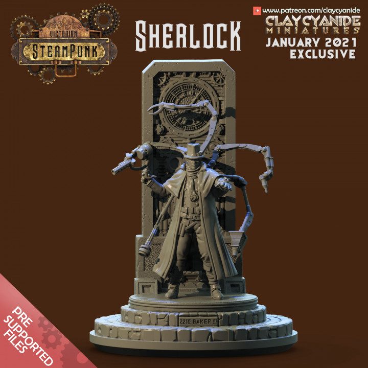 Sherlock Holmes — Fantasy Heroes & Champions STL miniature by Clay Cyanide