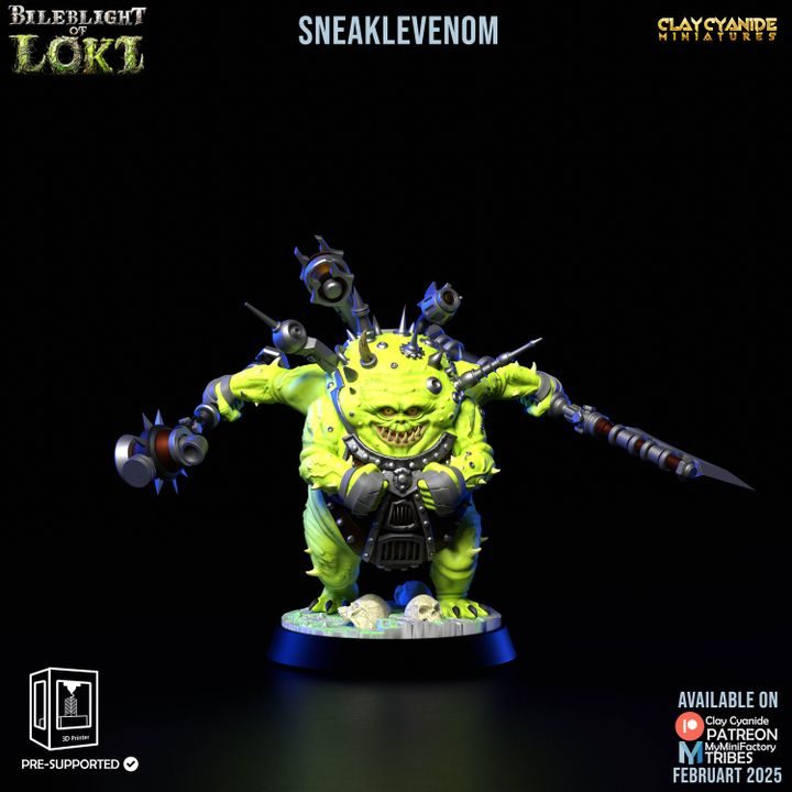 Sneaklevenom — Dark Fantasy Monsters STL miniature by Clay Cyanide