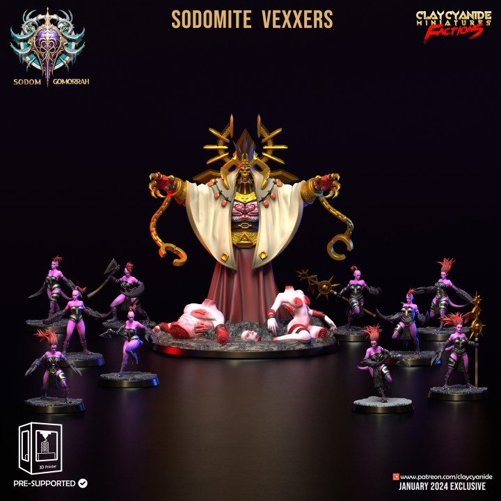 Sodomite Vexxers — Dark Fantasy Monsters STL miniature by Clay Cyanide