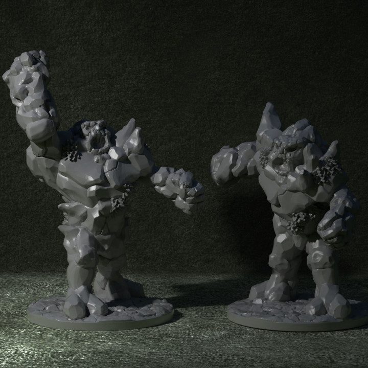 Stone Golem 2 — Dark Fantasy Monsters STL miniature by Clay Cyanide