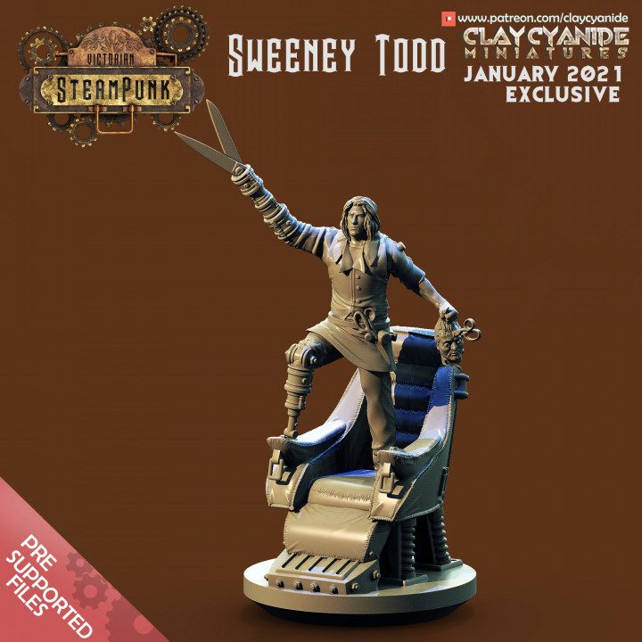 Sweeney Todd — Fantasy Heroes & Champions STL miniature by Clay Cyanide