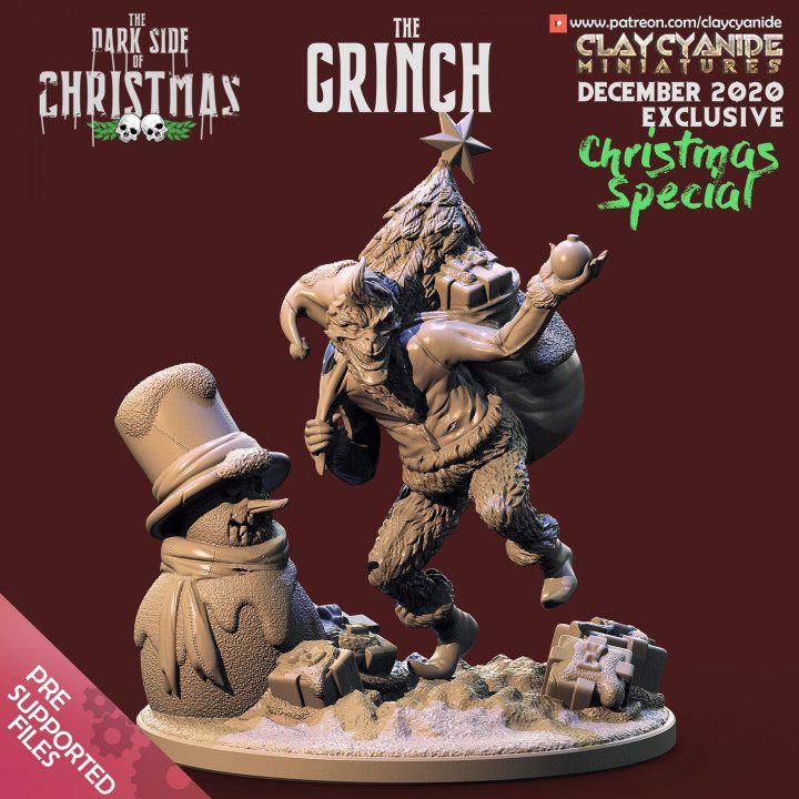 The Grinch — Dark Fantasy Monsters STL miniature by Clay Cyanide