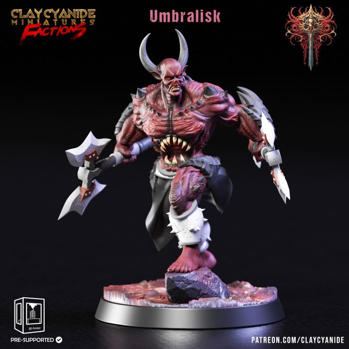 Umbralisk — Dark Fantasy Monsters STL miniature by Clay Cyanide