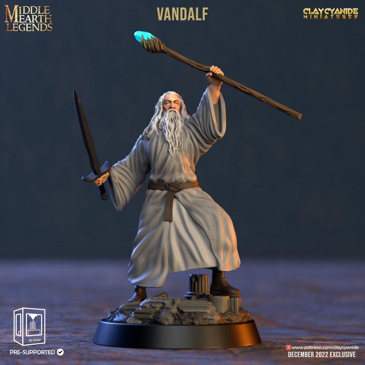 Vandalf — Fantasy Heroes & Champions STL miniature by Clay Cyanide
