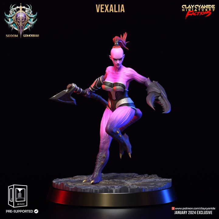 Vexalia — Fantasy Heroes & Champions STL miniature by Clay Cyanide