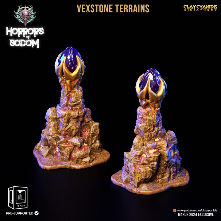 Vexstone Terrain 3 — Terrain & Dungeon Props STL miniature by Clay Cyanide