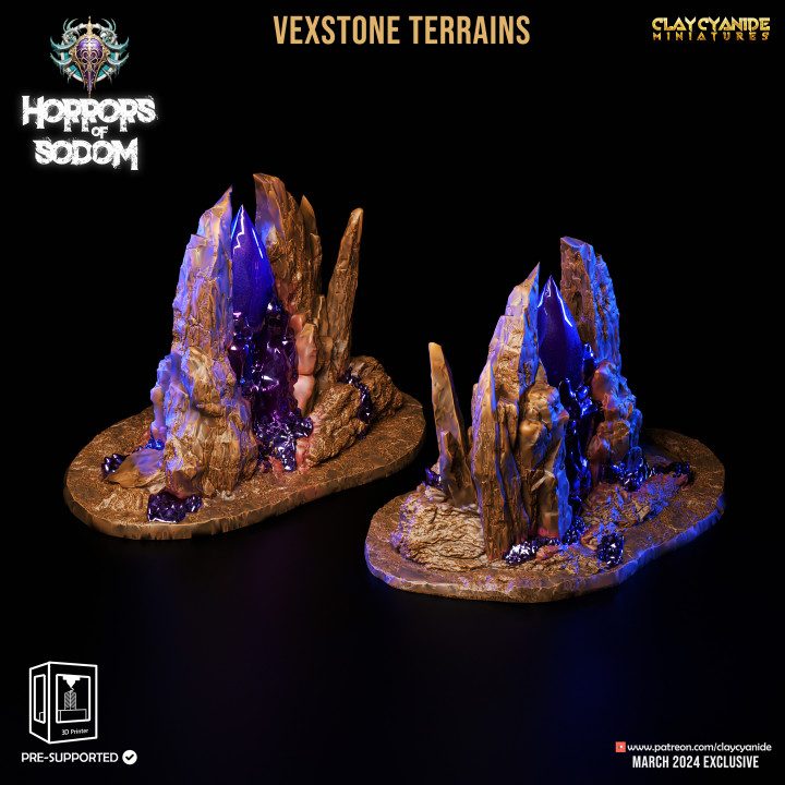 Vexstone Terrain 5 — Terrain & Dungeon Props STL miniature by Clay Cyanide