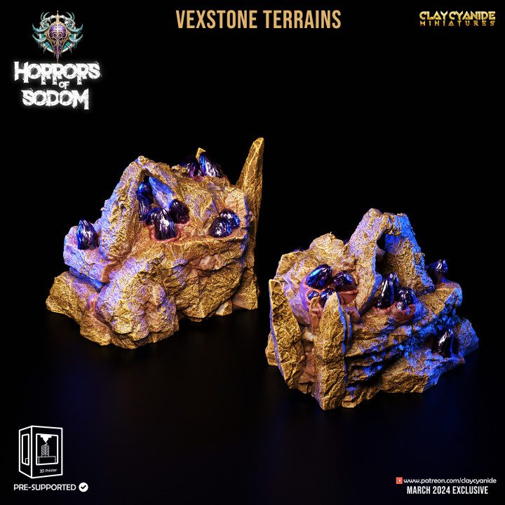 Vexstone Terrain 6 — Terrain & Dungeon Props STL miniature by Clay Cyanide
