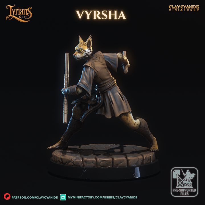 Vyrsha — Fantasy Heroes & Champions STL miniature by Clay Cyanide