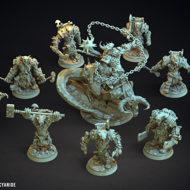 War Trolls — Dark Fantasy Monsters STL miniature by Clay Cyanide