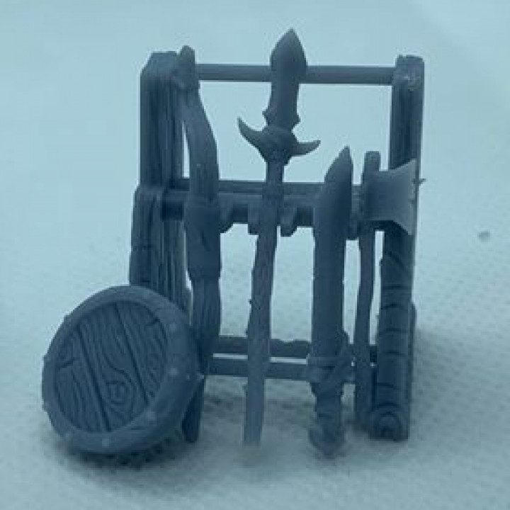 Weapon Rack — Terrain & Dungeon Props STL miniature by Clay Cyanide