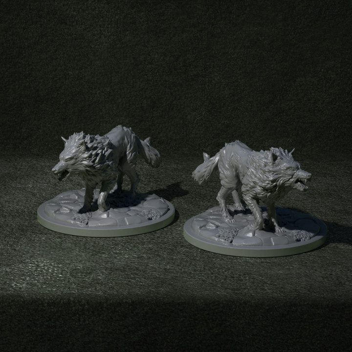 Wolves — Dark Fantasy Monsters STL miniature by Clay Cyanide