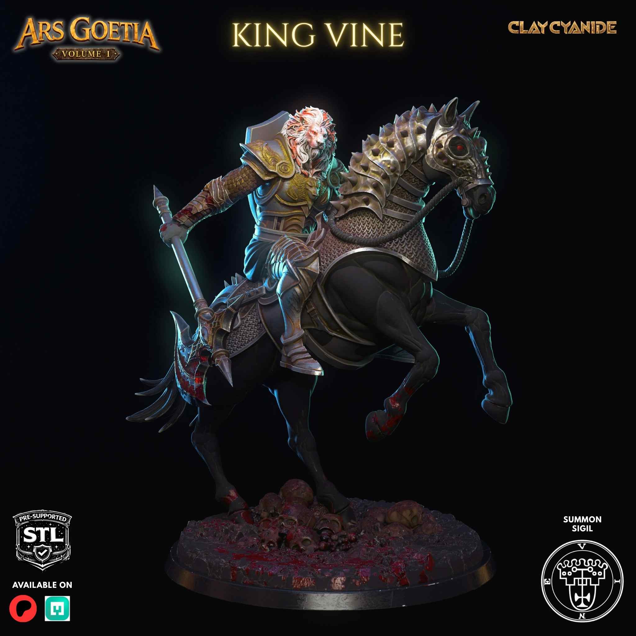 Vine demon king miniature STL 75mm — Clay Cyanide Ars Goetia