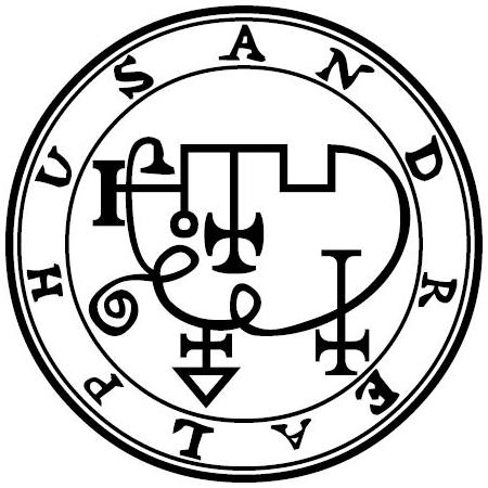 Seal of Andrealphus — Ars Goetia demon #65 Marquis sigil from the Lesser Key of Solomon